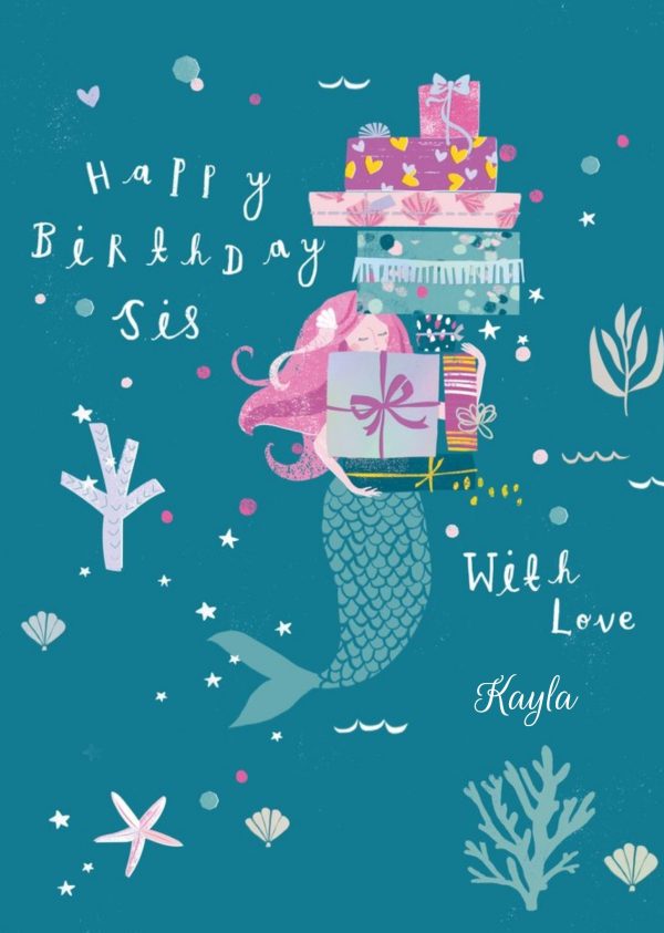 Moonpig Hotchpotch Mermaid Gifts Birthday Card