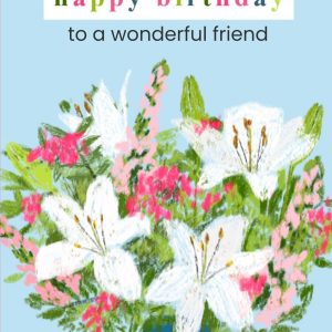 Moonpig Illustrated Bouquet Of Flowers Wishing A Very Happy Birthday Personalised Card