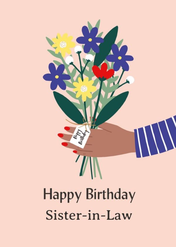 Moonpig Illustrated Cute Flower Bouquet Happy Birthday Card