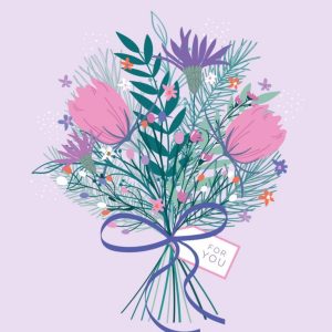 Moonpig Illustrated Floral Bouquet To Our Lovely Granddaughter Happy Birthday Card