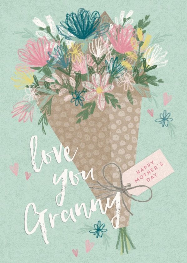 Moonpig Illustrated Flower Bouquet Love You Granny Mother's Day Card
