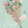 Moonpig Illustrated Flower Bouquet Love You Mum From Your Son Mother's Day Card