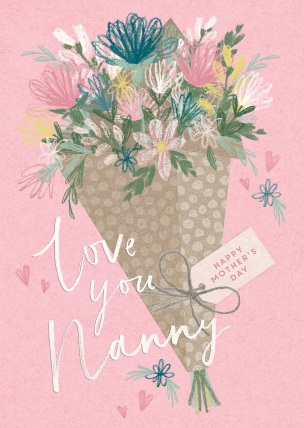Moonpig Illustrated Flower Bouquet Love You Nanny Mother's Day Card
