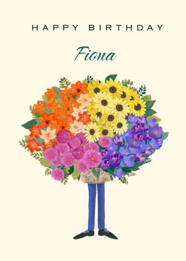 Moonpig Illustrated Large Floral Bouquet Birthday Card