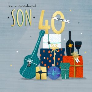 Moonpig Illustration Gifts Design For A Wonderful Son 40 Today Birthday Card