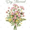 Moonpig Illustration Of A Bouquet Of Flowers First Valentine's Day Married Card
