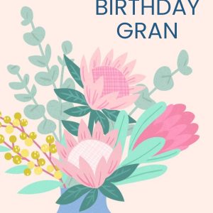 Moonpig Illustration Of A Bouquet Of Flowers Gran's Birthday Card