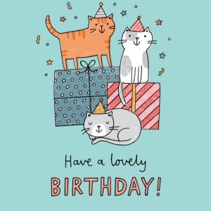 Moonpig Jenny Seddon Cute Illustrated Cats And Gifts Birthday Card