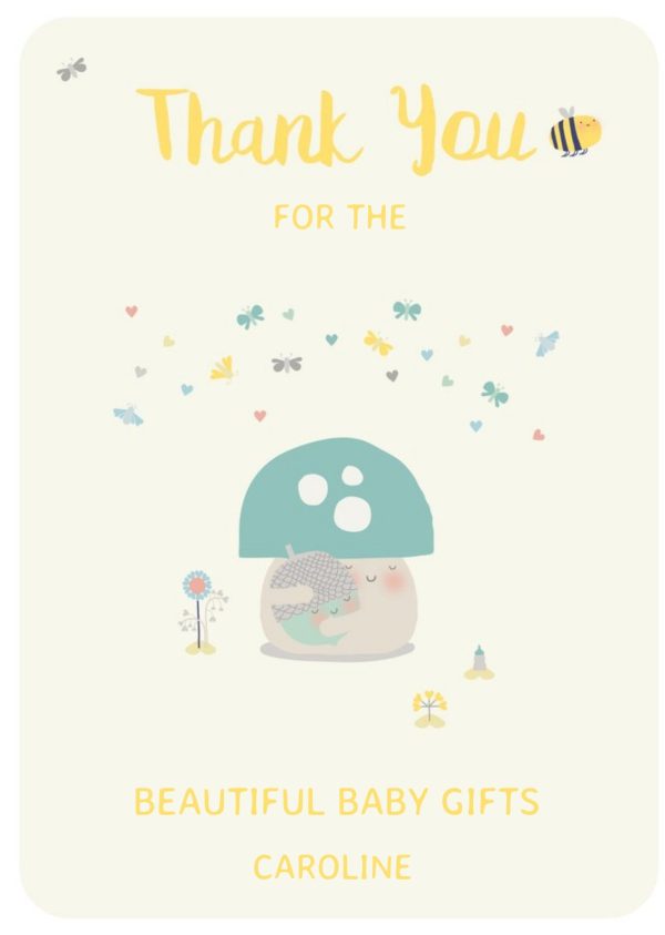 Moonpig Little Acorns Thank You For The Beautiful Baby Gifts Personalised Thank You Card