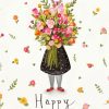 Moonpig Love Lucy Illustration Floral Bouquet Birthday Card