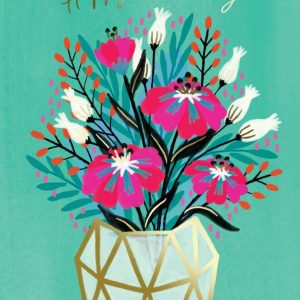 Moonpig Modern Bouquet Of Flowers In Glass Vase Birthday Card