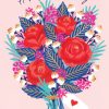 Moonpig Modern Vibrant Bouquet Of Flowers Anniversary Card