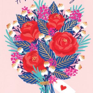 Moonpig Modern Vibrant Bouquet Of Flowers Anniversary Card