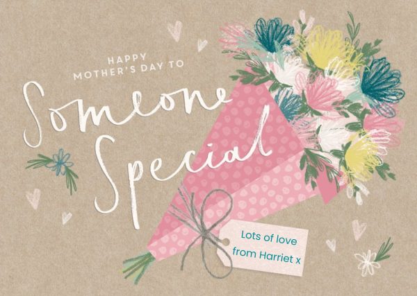 Moonpig Mother's Day Card - Someone Special - Bouquet Of Flowers