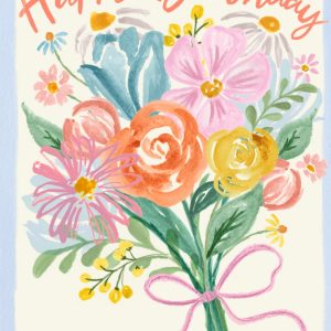 Moonpig Painted Summer Flower Bouquet Birthday Card