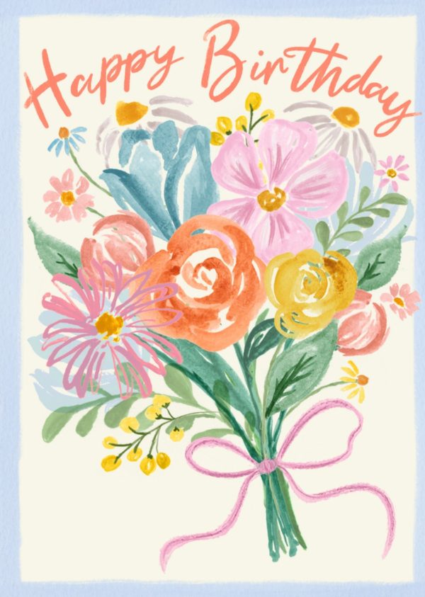 Moonpig Painted Summer Flower Bouquet Birthday Card
