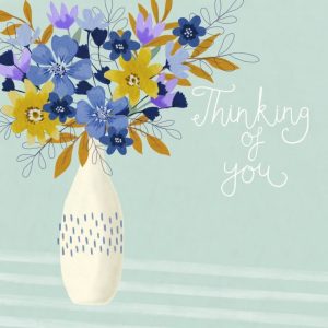 Moonpig Sarah Hustwaite Illustrated Floral Bouquet Thinking Of You Card