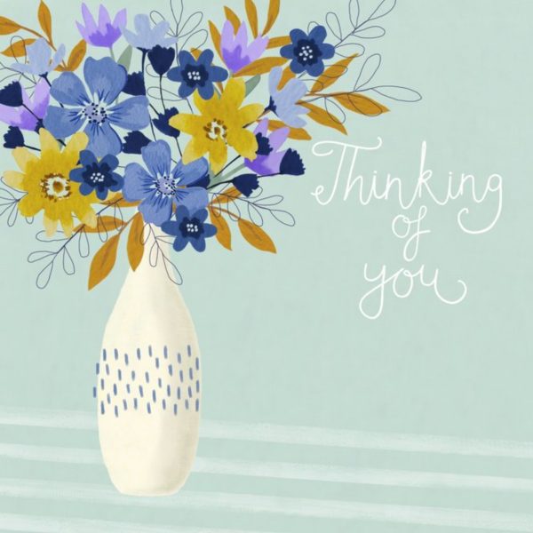 Moonpig Sarah Hustwaite Illustrated Floral Bouquet Thinking Of You Card