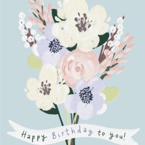 Moonpig Sweet Happy Birthday To You Hand Painted Bouquet Of Flowers Birthday Card