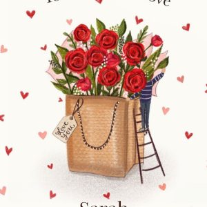 Moonpig To The One I Love Bouquet Of Flowers Illustrated Card