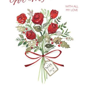 Moonpig To Wife Rose Bouquet Personalised Christmas Card