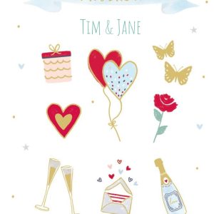 Moonpig Various Spot Illustrations Of Anniversary Gifts Happy Anniversary Card