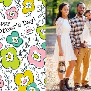 Mother's Day Bouquet 7x5" (18x13cm) Folded Greeting Cards, Card & Stationery White