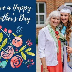 Mother's Day Floral Bouquet 7x5" (18x13cm) Folded Greeting Cards, Card & Stationery Blue