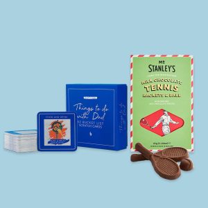 Mr. Stanley Things To Do With Dad 52 Bucket List Scratch Cards & Chocolate Tennis Rackets Gift Set