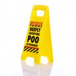 Novelty Bathroom CAUTION Warning Sign - Satisfying Poo Funny Gag Gift