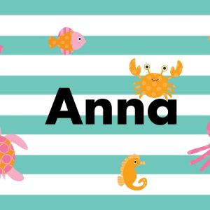 Ocean Animal Stripes Personalised Beach Towel, Gifts Light Blue