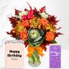 October Bouquet with Birthday Chocolate & Card