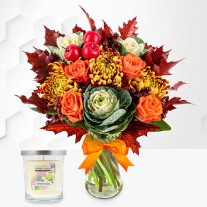 October Bouquet with Candle