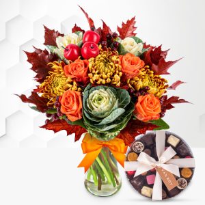 October Bouquet with Premium Belgian Chocolates