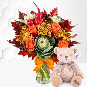 October Bouquet with Teddy