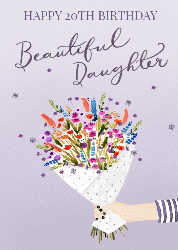 Okey Dokey Design Okey Dokey Illustrated Bouquet Of Flowers Birthday Card