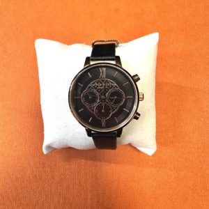 Olivia Burton Black & Rose Gold Chrono Watch