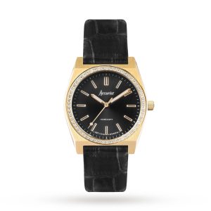 Origin Black Leather Strap 34mm Watch