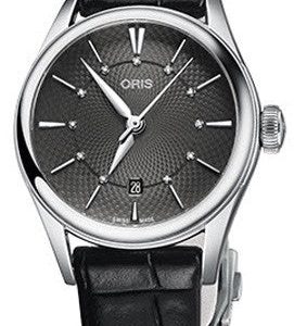 Oris Watch Artelier Lady Date Leather - Grey