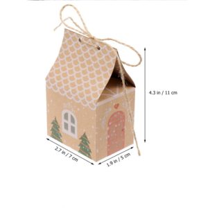 Pack Of 10 Kraft Christmas Gift Boxes W/ Strings & Stickers | Wowcher