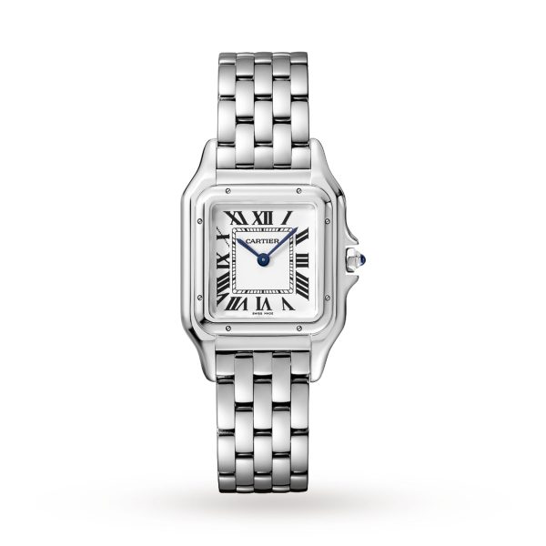 Panthère De Cartier Watch Medium Model, Quartz Movement, Steel