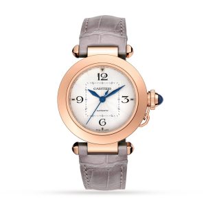 Pasha De Cartier Watch 35mm, Automatic Movement, Rose Gold, 2 Interchangeable Leather Straps