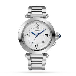 Pasha De Cartier Watch 41mm, Automatic Movement, Steel, Interchangeable Metal And Leather Straps