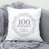 Personalised 100th Birthday Cushion - Milestone Age Gift with Message