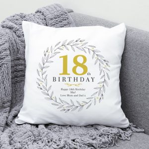 Personalised 18th Birthday Cushion - Milestone Age Gift with Message