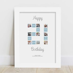 Personalised 21st Birthday Photo Collage Print, with Framing Options - Celebrate Special Traits, Moments & Events with 9 Photos - A Truly Unique Gift