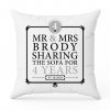Personalised 4th Anniversary "Sharing The Sofa" Cushion Keepsake Gift