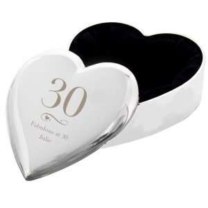 Personalised 50th Birthday Heart Trinket Box - Age 50 Gift for Her