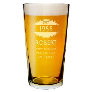 Personalised 60th Birthday Glass - Personalised Gifts Catch All - 60th Birthday Gifts - A Truly Unique Present For A Truly Unique Birthday Boy