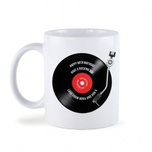 Personalised 60th Birthday Retro Record Mug - 60th Birthday Gift Mug - A Mug Which Will Inspire A Trip Down Memory Lane